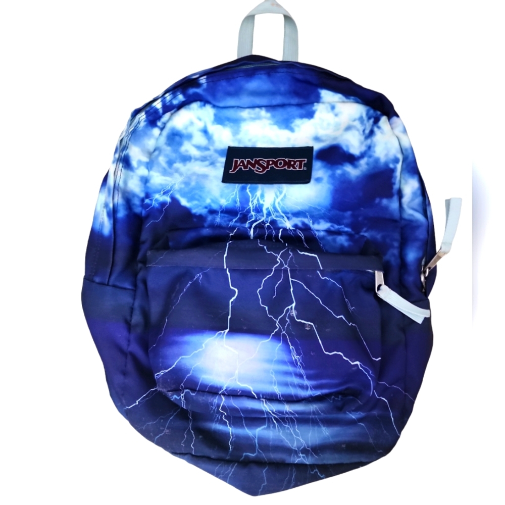 Jansport Blue lightning bolt backpack bookbag